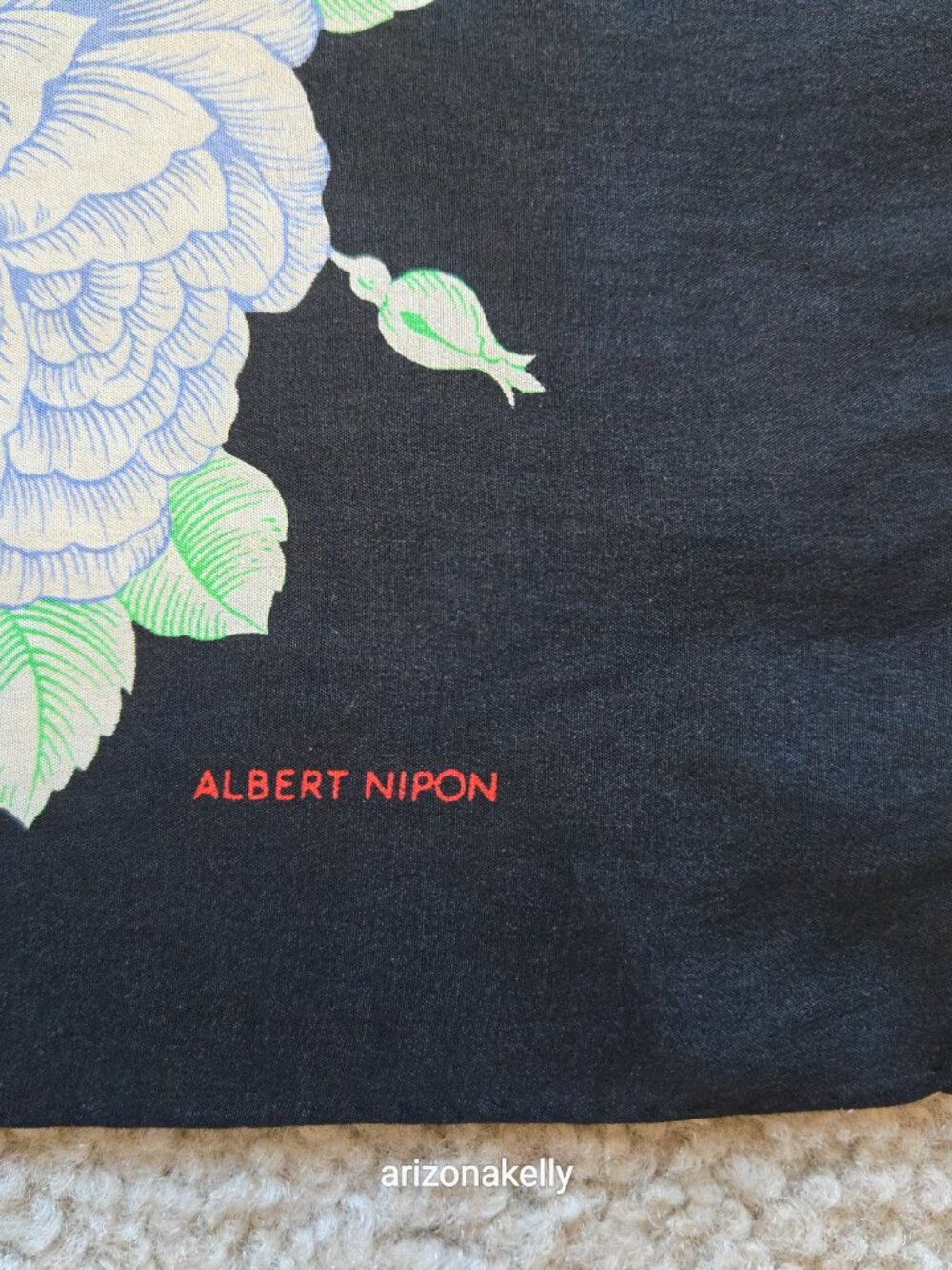 Albert Nipon Silk Scarf Spring Flowers Floral - Picture 4 of 11